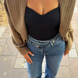 Jean parfait taille croisée