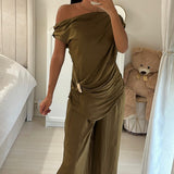 Ensemble drapé olive
