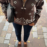 Gilet en maille à motif bandana - Marron