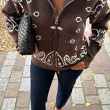 Gilet en maille à motif bandana - Marron