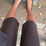 Capri droit simili cuir - marron -