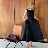 Robe midi popeline de coton