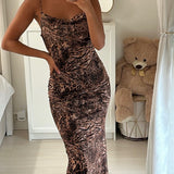 Robe longue imprimée sauvage
