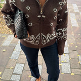 Gilet en maille à motif bandana - Marron