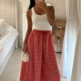 Pantalon evasé vichy