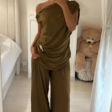 Ensemble drapé olive