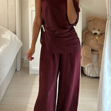 Ensemble drapé bordeau
