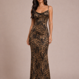 Robe longue imprimée sauvage
